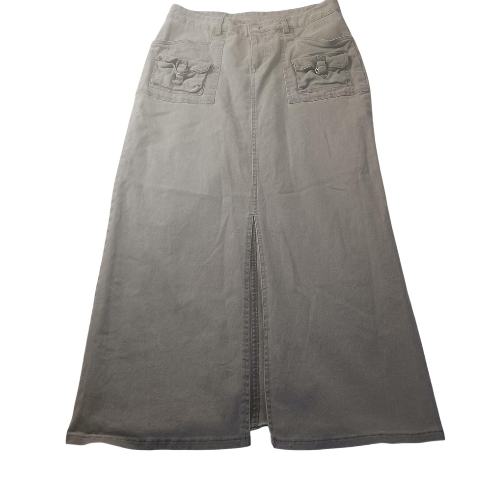 No‎ Boundaries Cargo Maxi Skirt 734743 Womens 9 Olive Green Utility Y2K Vintage